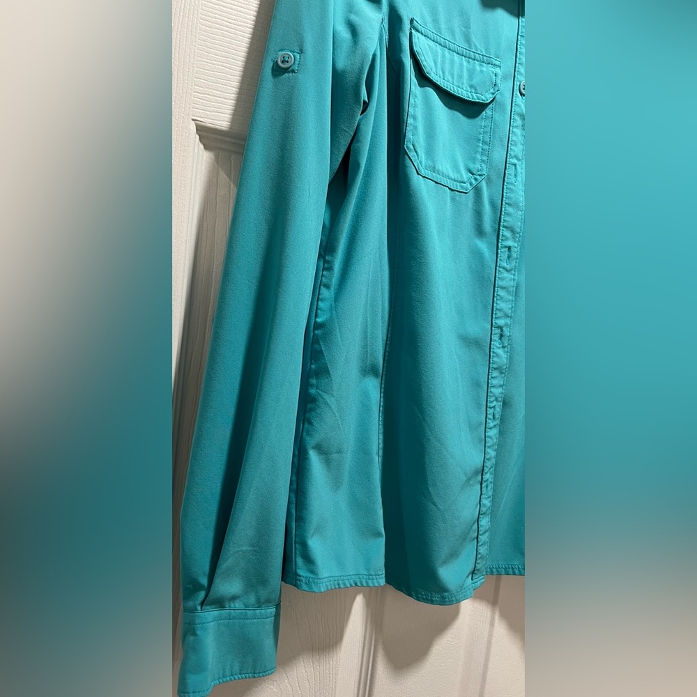 Columbia Women's Teal Long-Sleeve Button-Down Shirt - Picture 3 of 6
